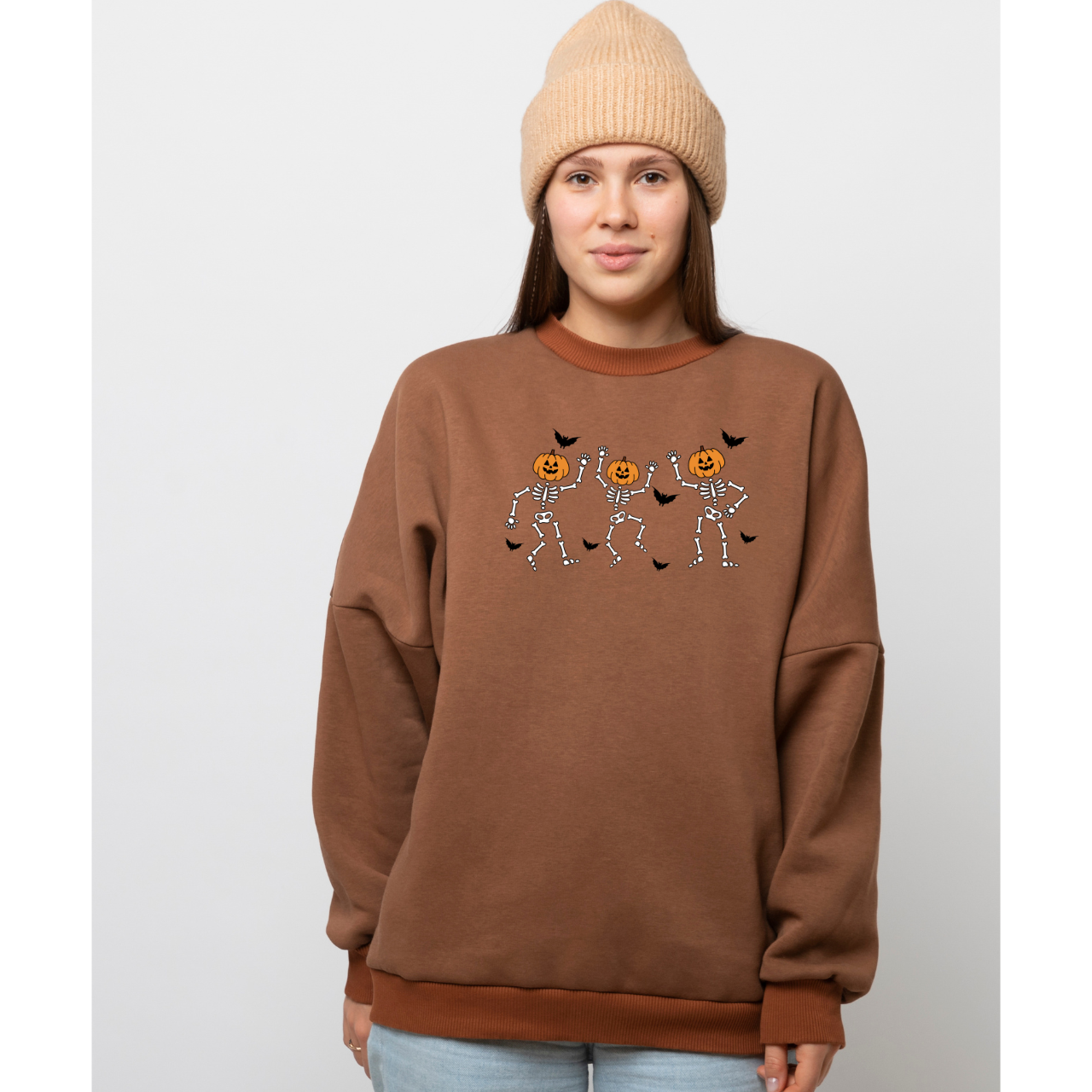 Halloween Skeleton Pumpkin Sweatshirt