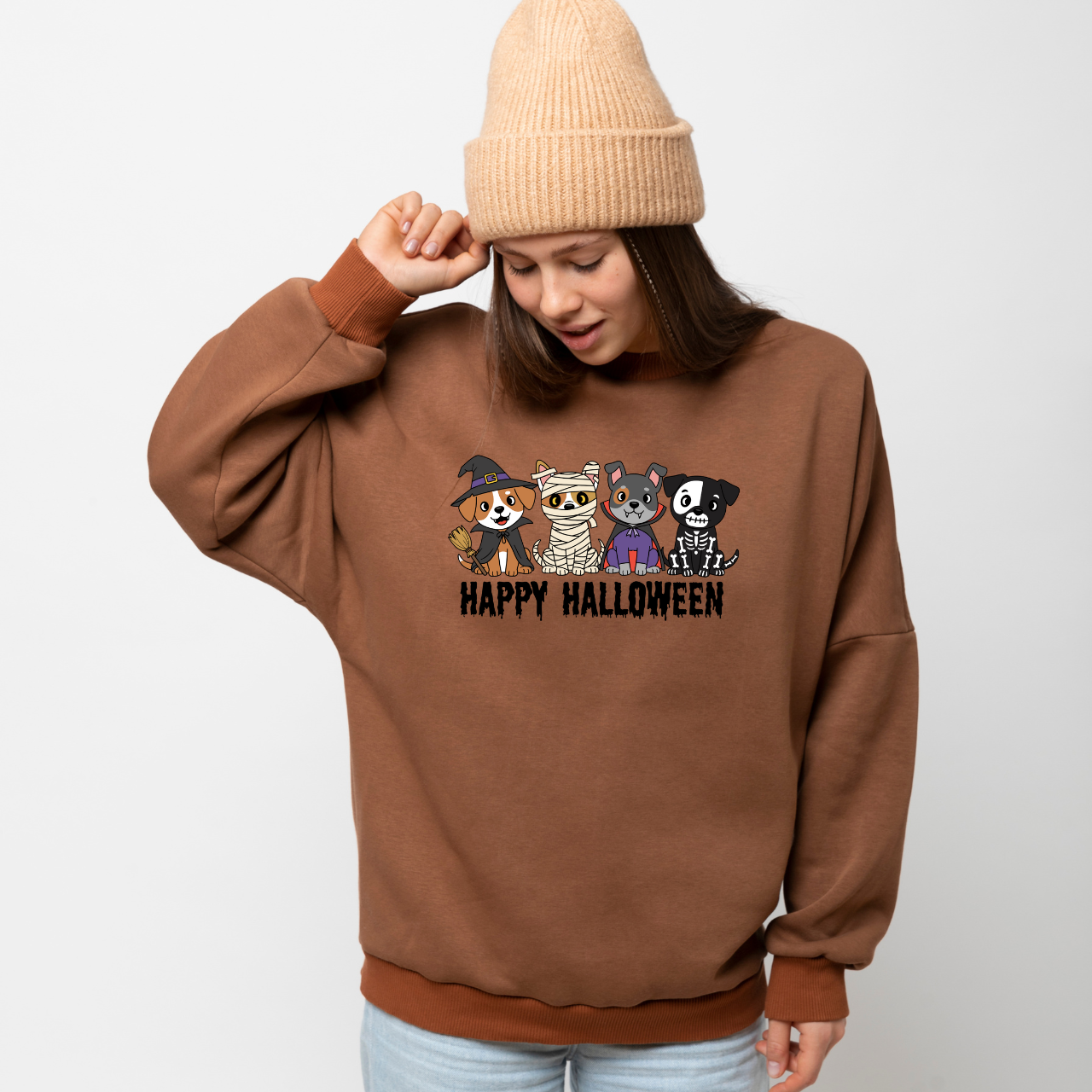 Happy Halloween Pet Crewneck Sweatshirt