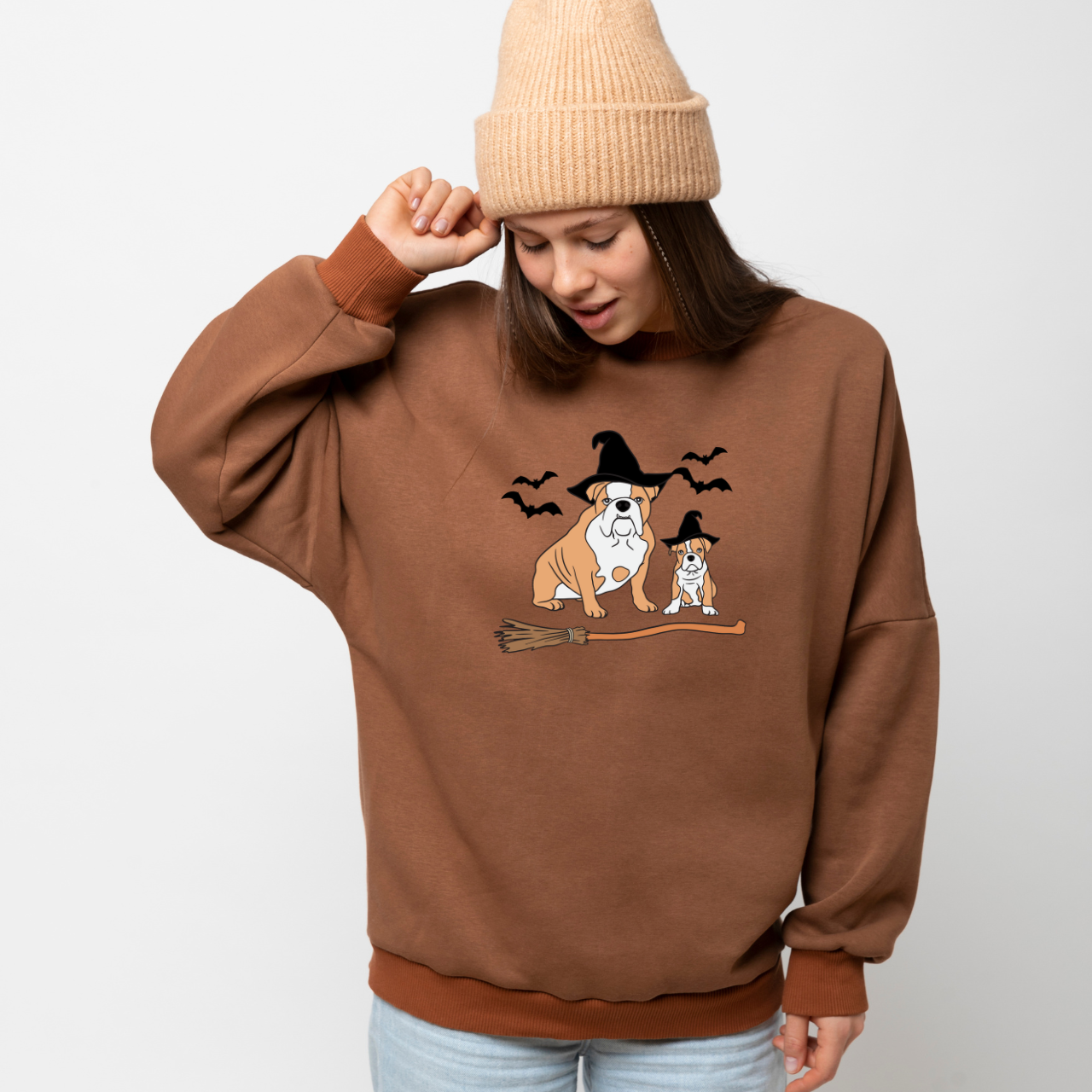 Halloween Dog Crewneck Sweatshirt, Cozy Fall Sweatshirt, Pet Lover Gift