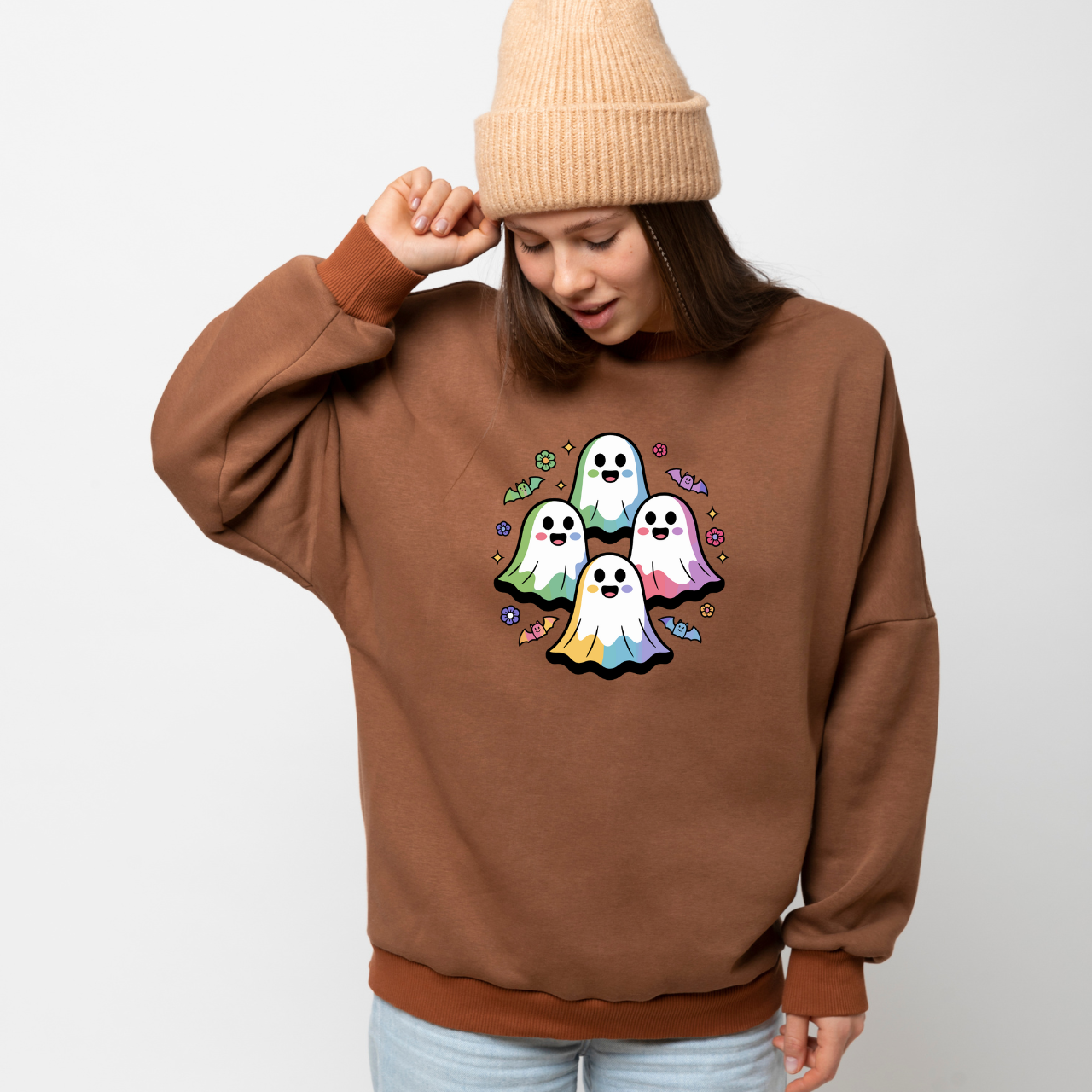 Colorful Ghosts Unisex Crewneck Sweatshirt