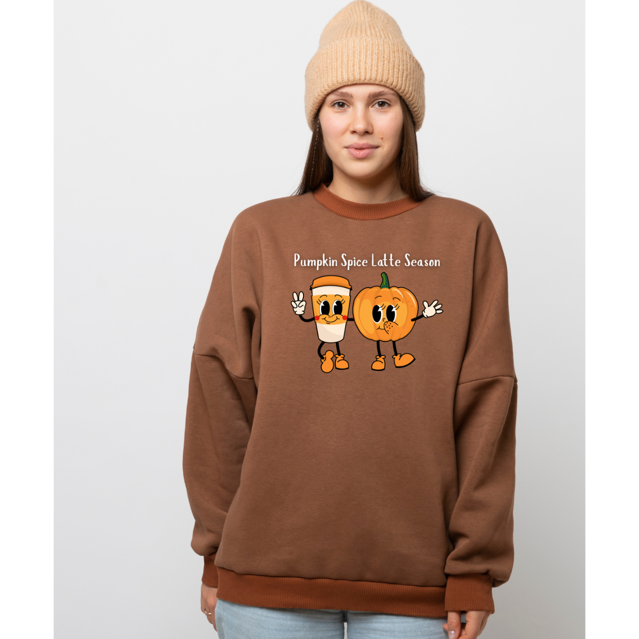 Fun Pumpkin Characters Crewneck Sweatshirt