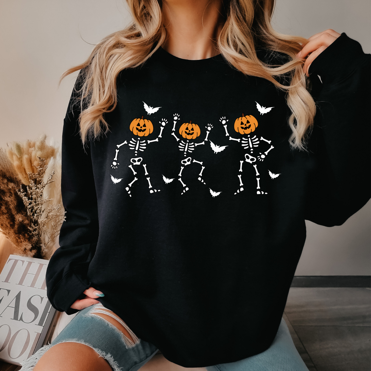 Halloween Skeleton Pumpkin Sweatshirt