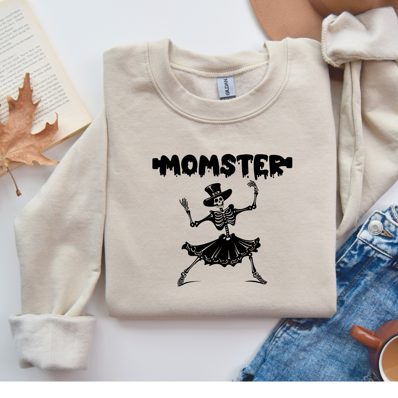 Momster Halloween Sweatshirt, Spooky Crewneck, Halloween Costume, Cozy Fall Wear, Fun Gifts for Moms