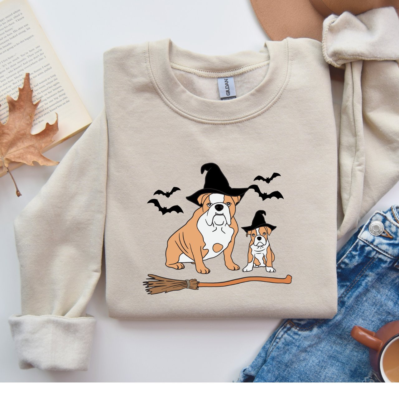Halloween Dog Crewneck Sweatshirt, Cozy Fall Sweatshirt, Pet Lover Gift