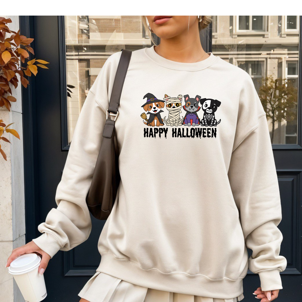 Happy Halloween Pet Crewneck Sweatshirt
