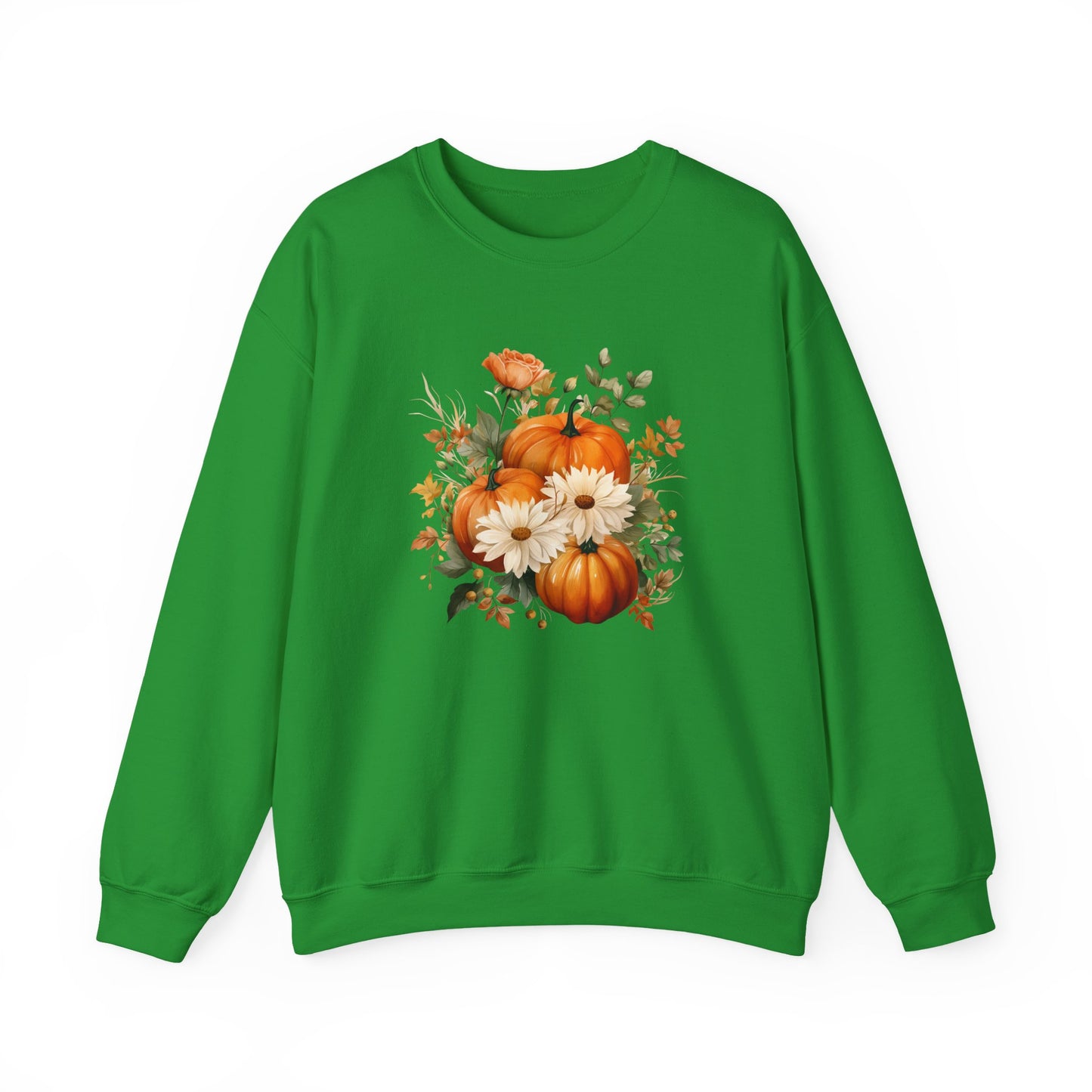 Autumn Floral Sweatshirt - Cozy Unisex Crewneck for Fall, Pumpkin Sweatshirt, Cute Fall Apparel, Harvest Gift, Thanksgiving Outfit