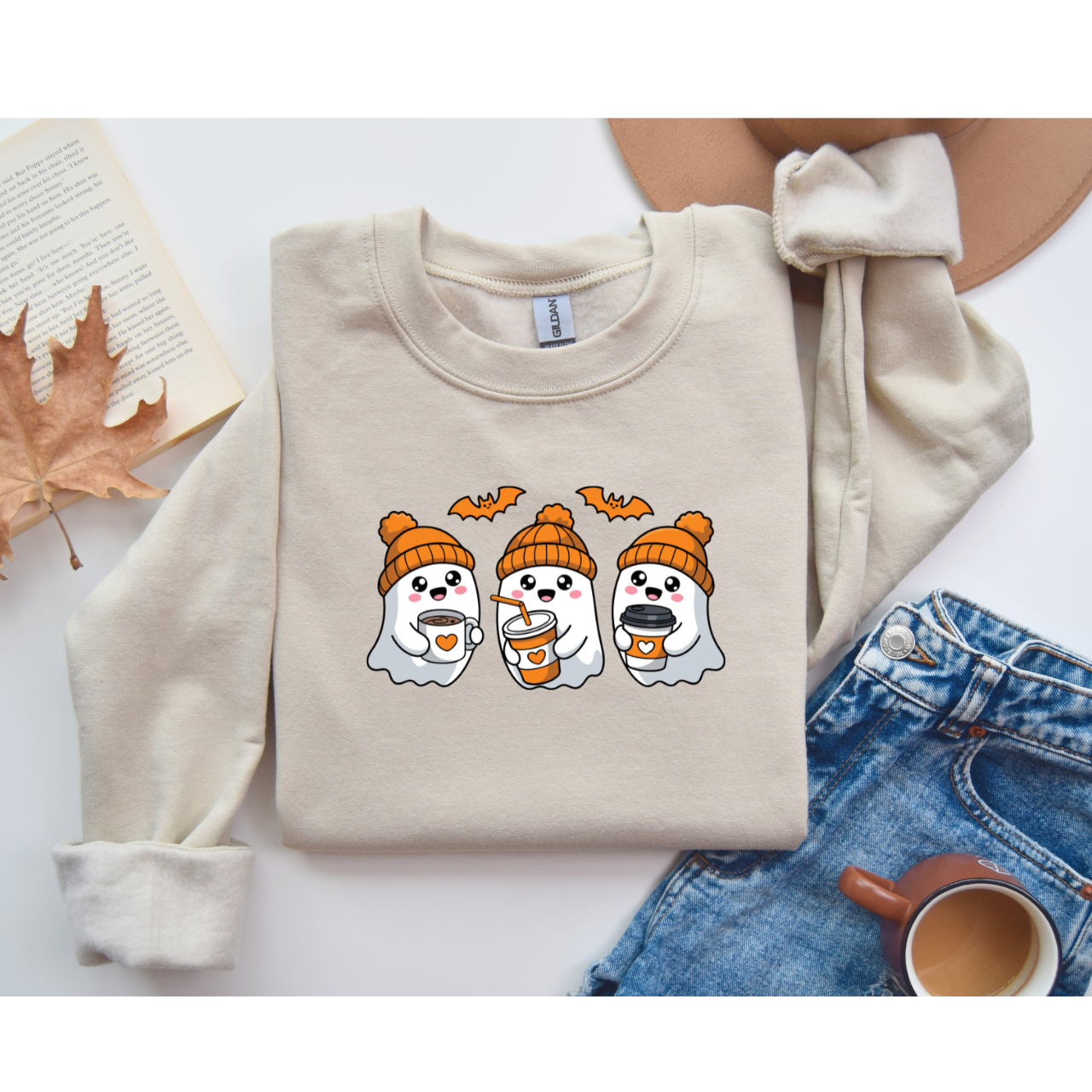 Cozy Ghost-Themed Unisex Sweatshirt