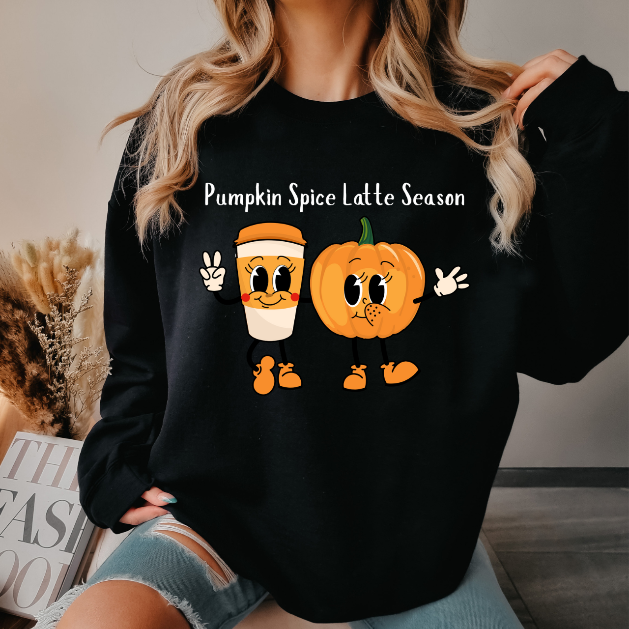 Fun Pumpkin Characters Crewneck Sweatshirt