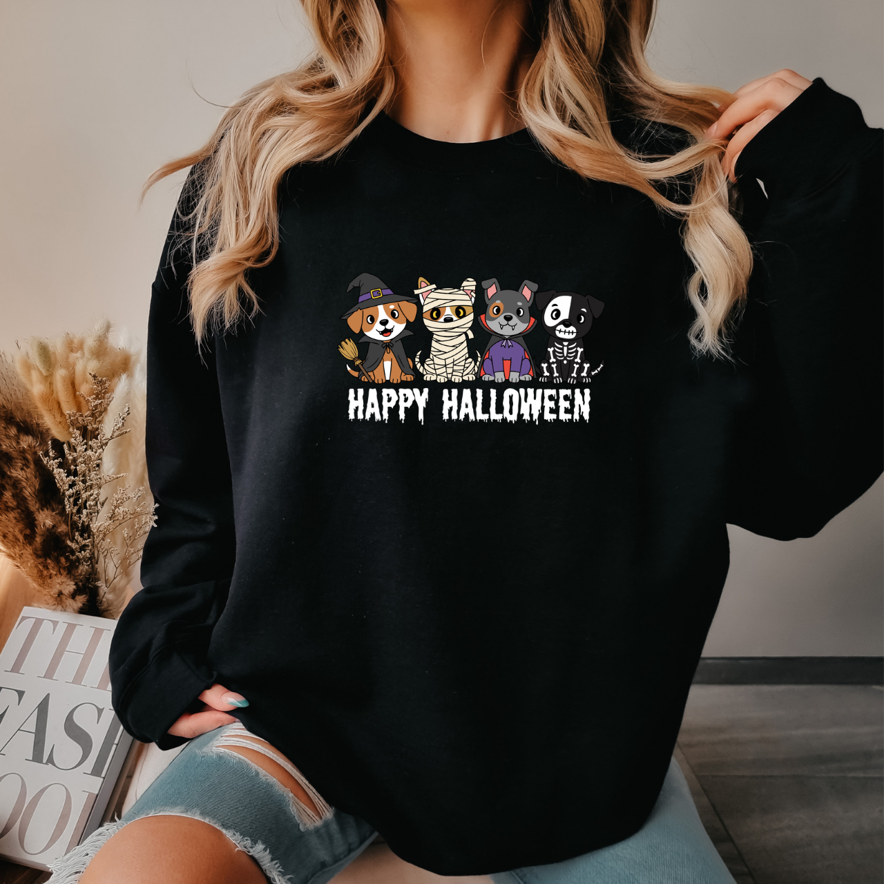 Happy Halloween Pet Crewneck Sweatshirt