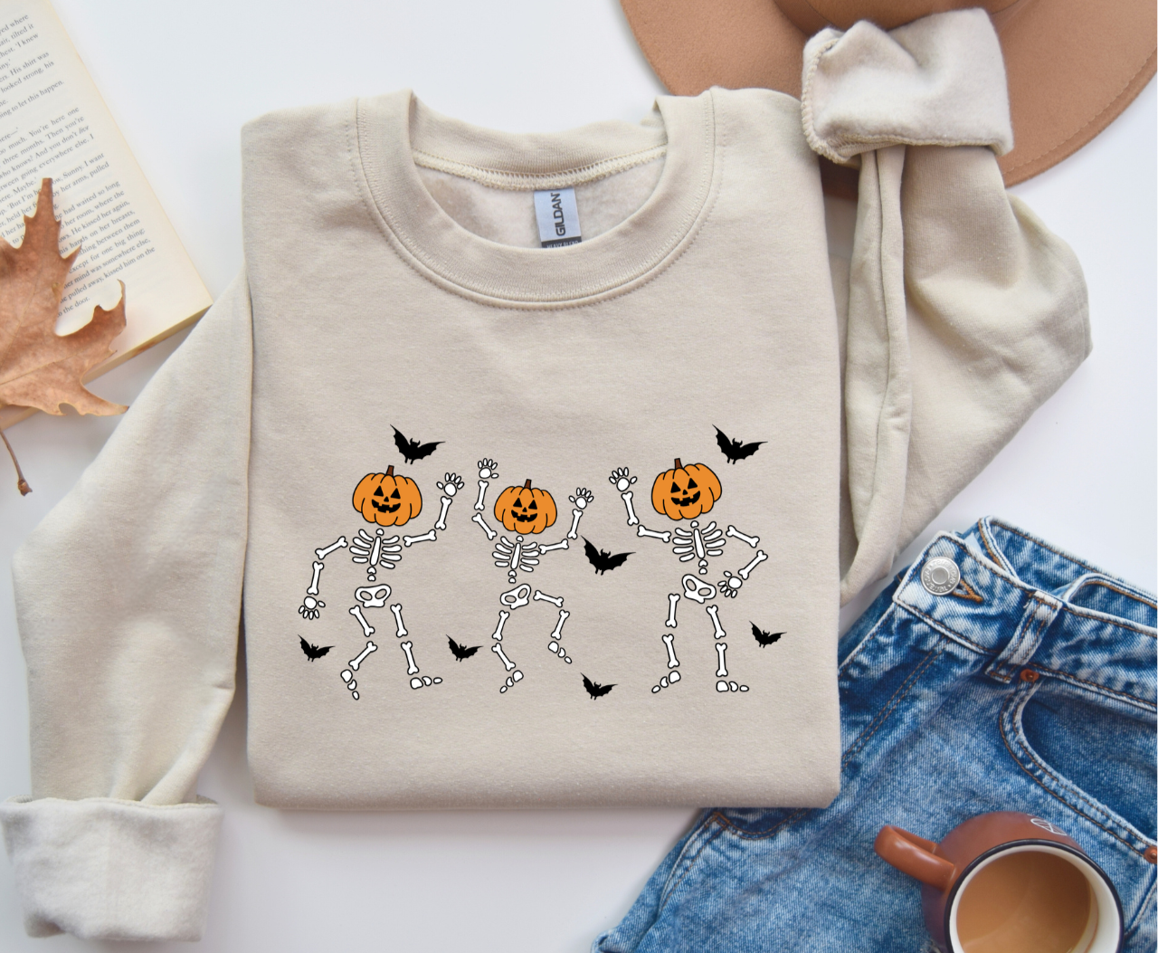 Halloween Skeleton Pumpkin Sweatshirt