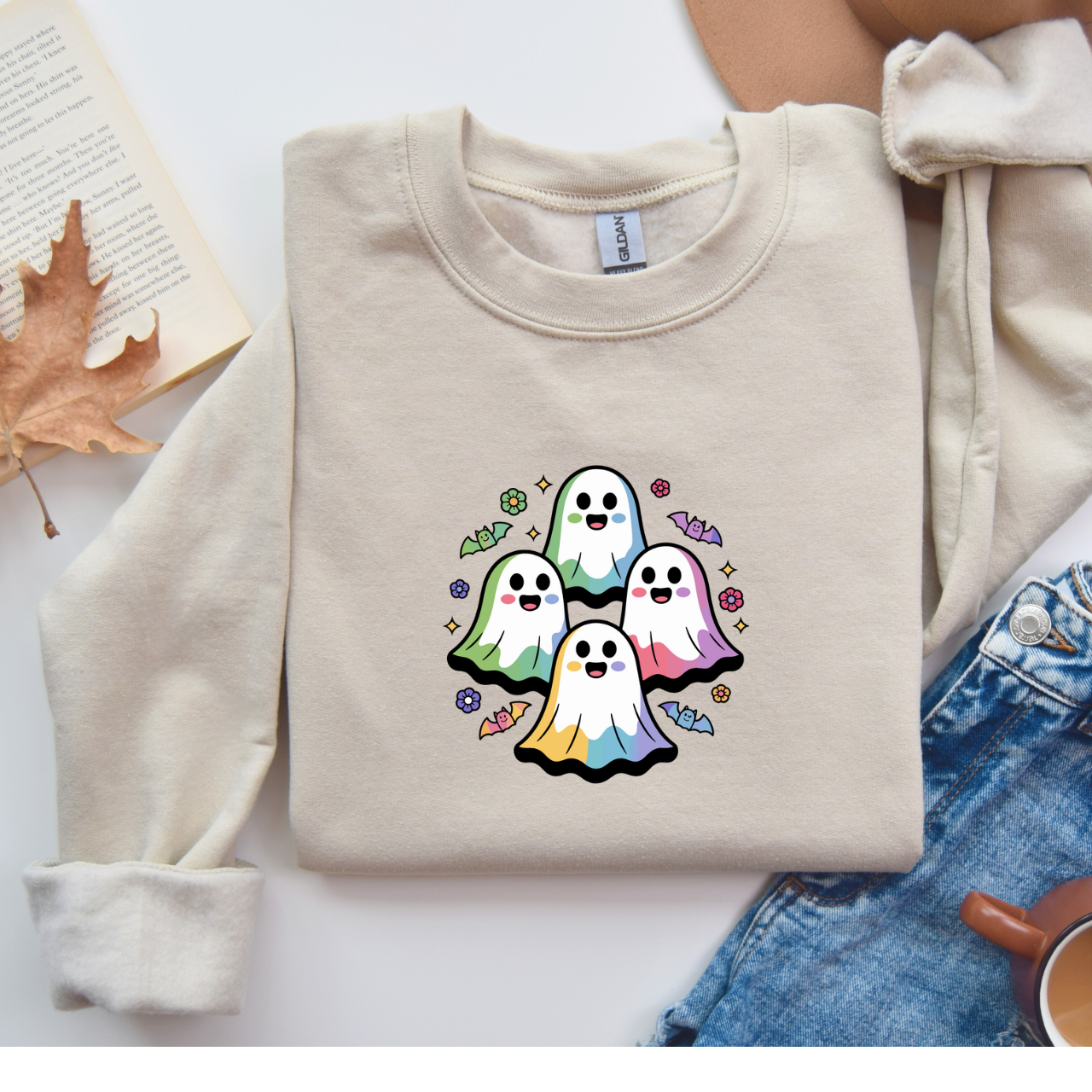 Colorful Ghosts Unisex Crewneck Sweatshirt