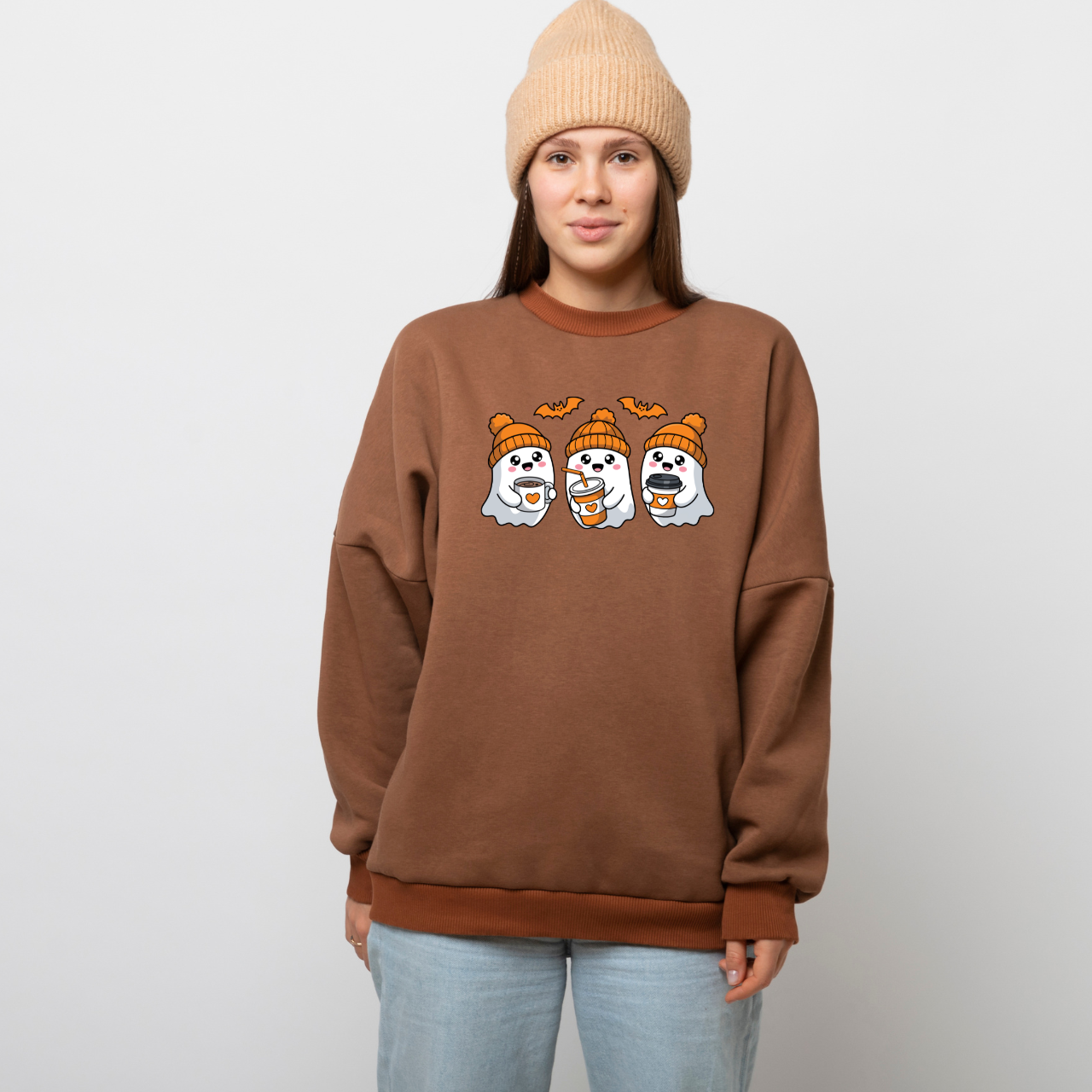Cozy Ghost-Themed Unisex Sweatshirt