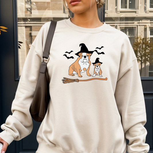 Halloween Dog Crewneck Sweatshirt, Cozy Fall Sweatshirt, Pet Lover Gift