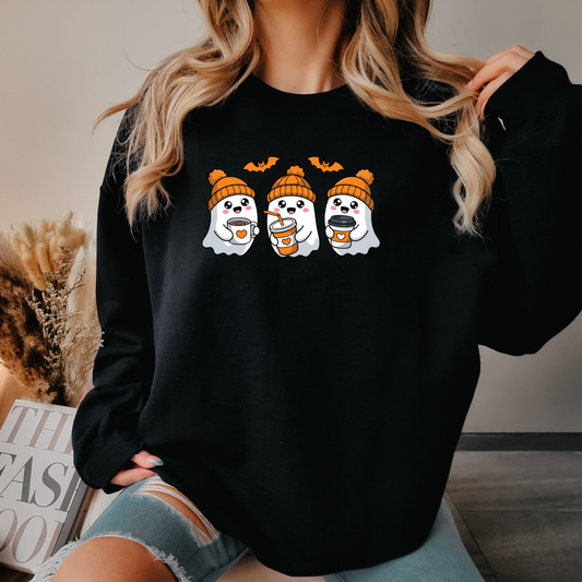 Cozy Ghost-Themed Unisex Sweatshirt