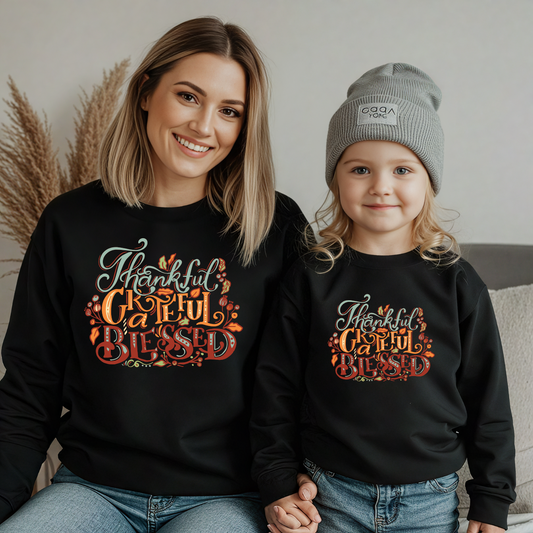 Fall Matching Family Outfit | Halloween & Thanksgiving Sweater | Pumpkin Season Mama & Me Sweatshirt